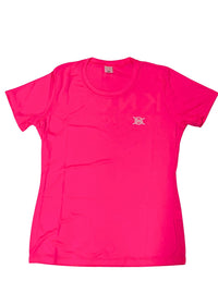 Stacked Logo Performance Short Sleeve- Hot Pink