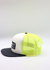 Jolly Roger Foam Trucker Hat- Black/White/ Neon Yellow