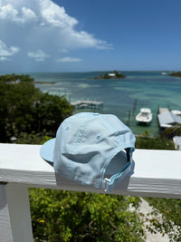 Performance Hat Stacked Logo- Light Aqua