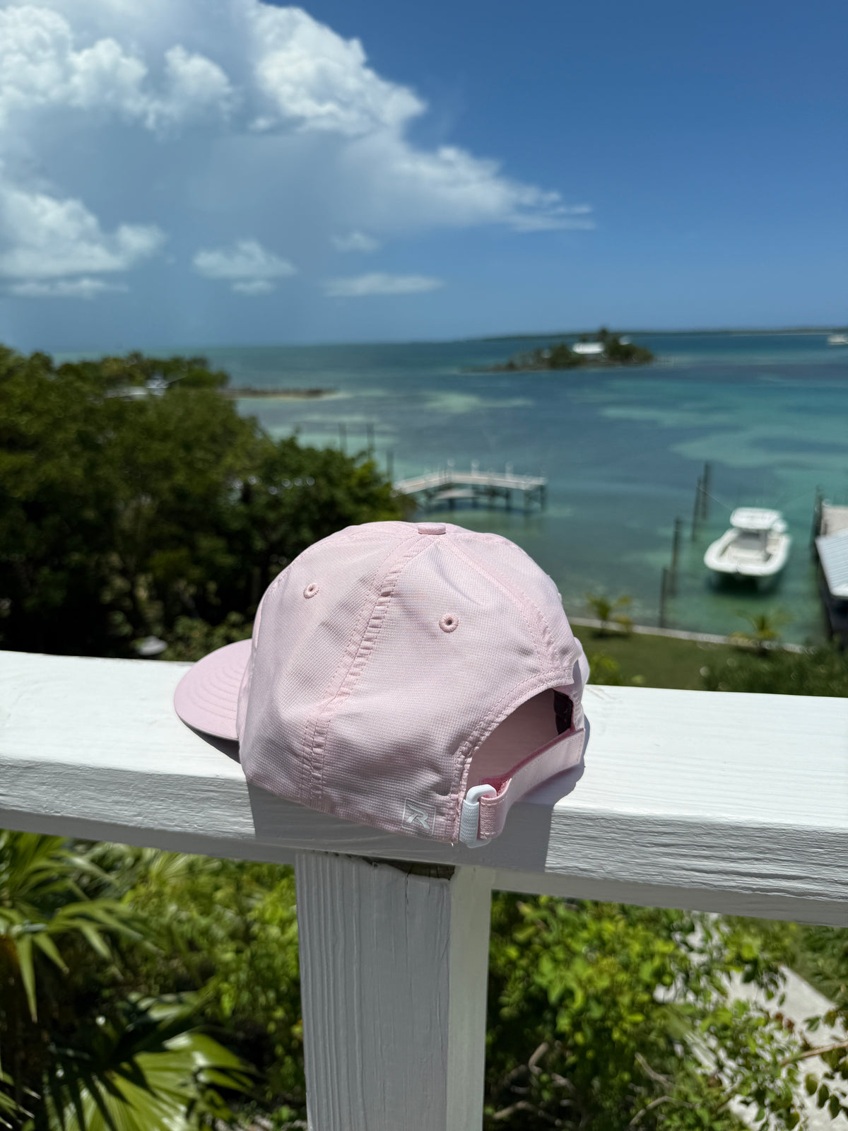Performance Hat Stacked Logo- Light Pink