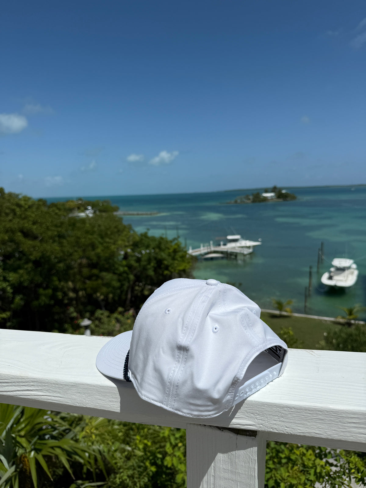 Performance Rope Hat Stacked Logo - White