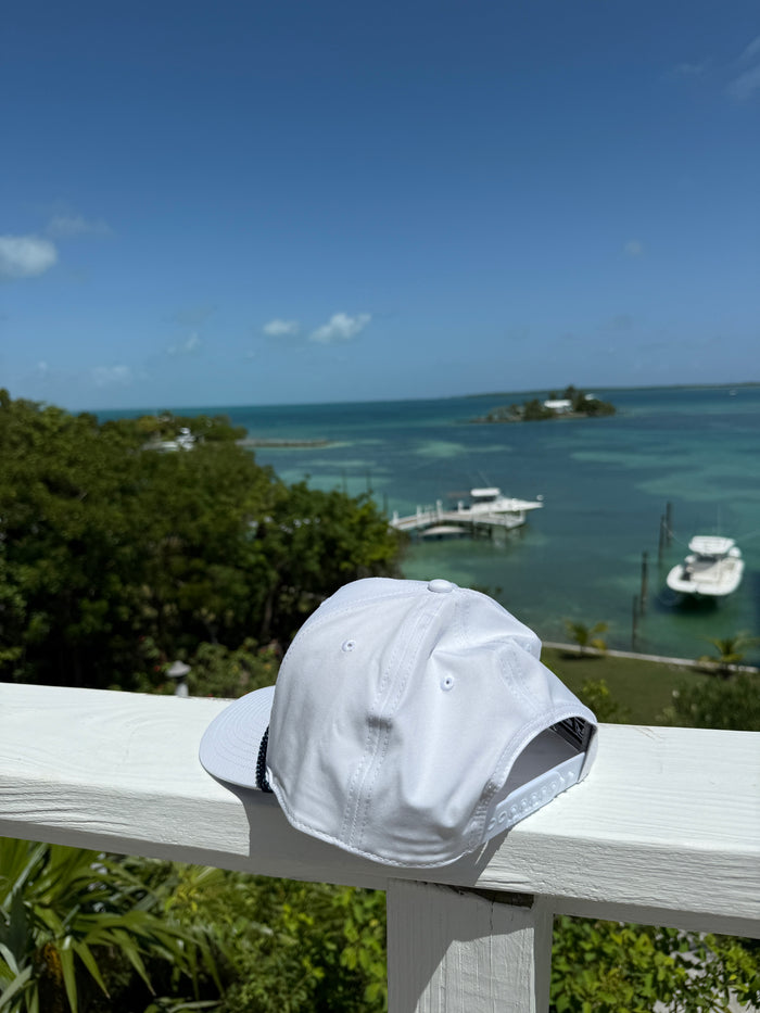 Performance Rope Hat Stacked Logo - White