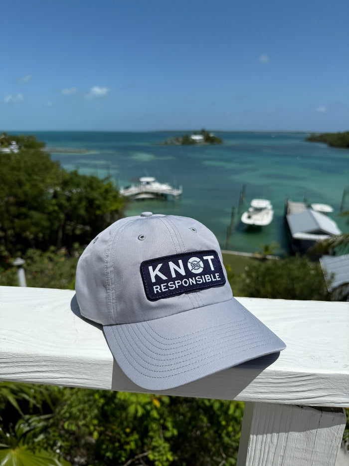 Performance Hat Stacked Logo- Gray