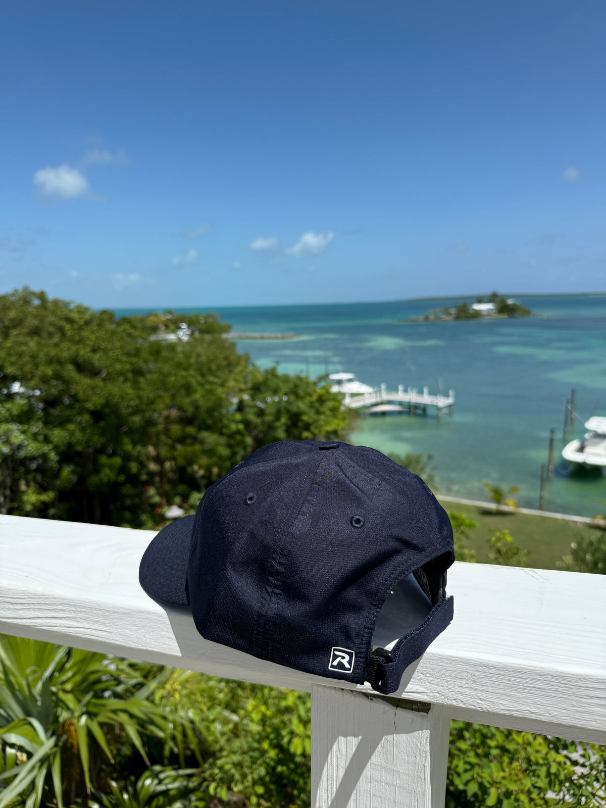 Performance Hat Stacked Logo- Navy