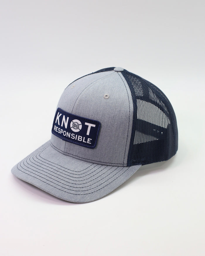 Original Trucker Hat Stacked Logo- Gray/Navy