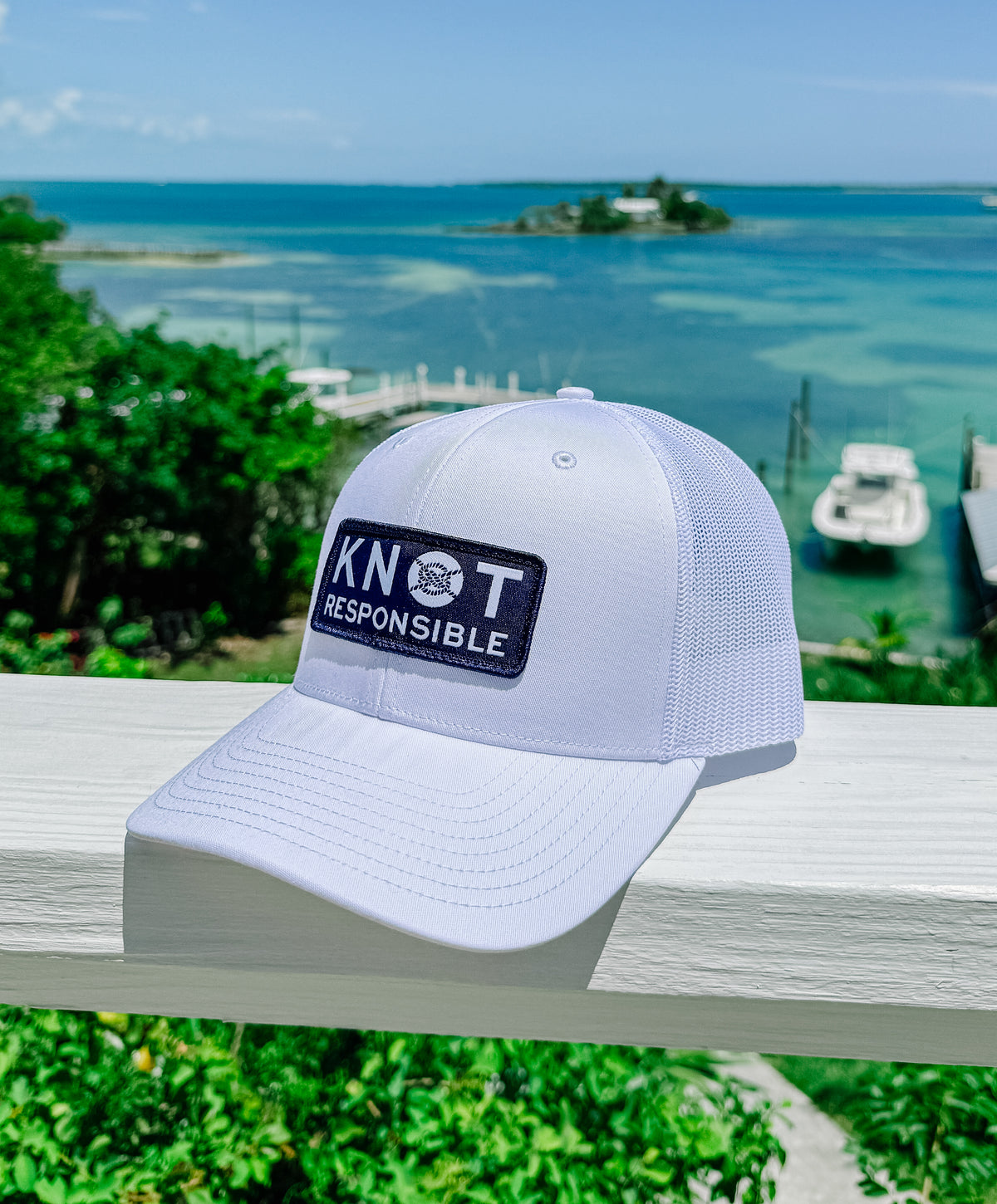 Original Trucker Hat Stacked Logo- White