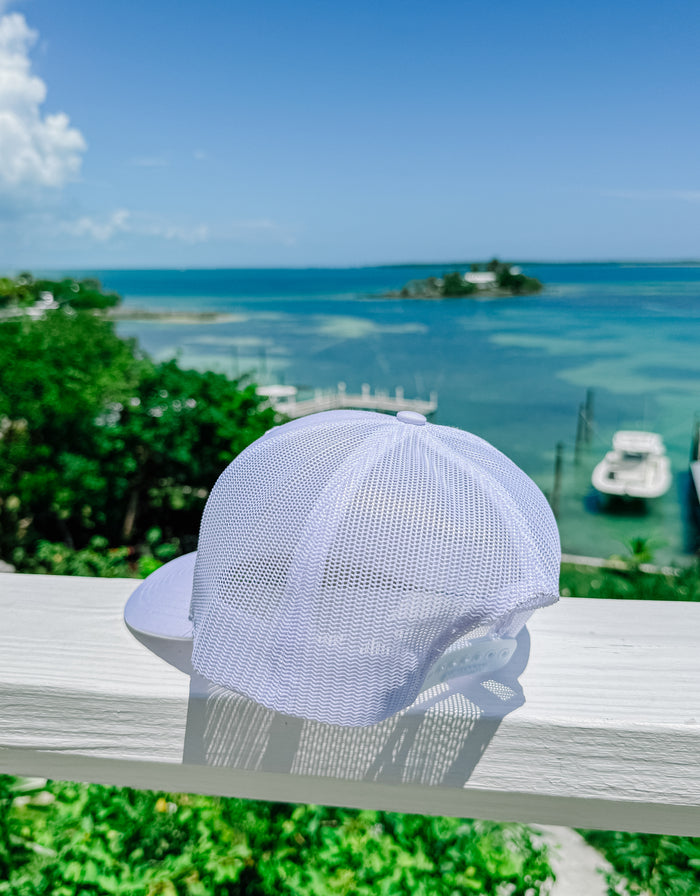 Original Trucker Hat Stacked Logo- White