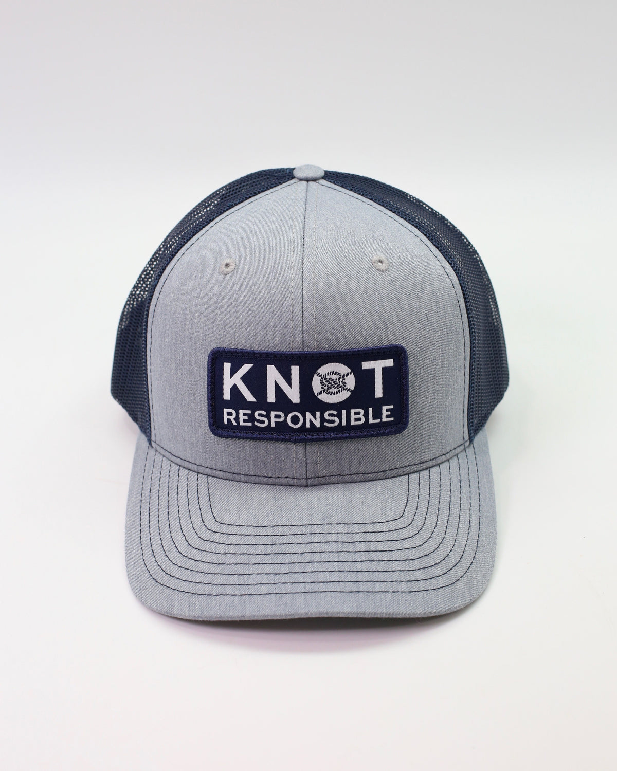 Original Trucker Hat Stacked Logo- Gray/Navy