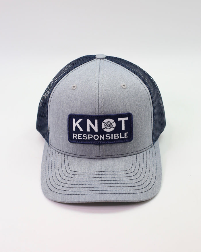 Original Trucker Hat Stacked Logo- Gray/Navy
