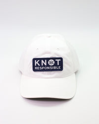 Performance Hat Stacked Logo- White