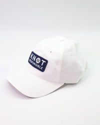 Performance Hat Stacked Logo- White