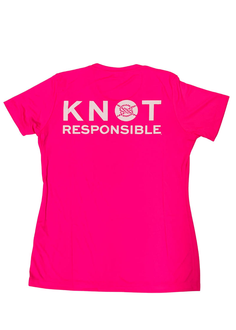 Stacked Logo Performance Short Sleeve- Hot Pink