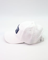 Performance Hat Stacked Logo- White