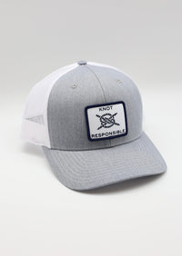 Original Trucker Hat Classic Logo- Heather Grey/White