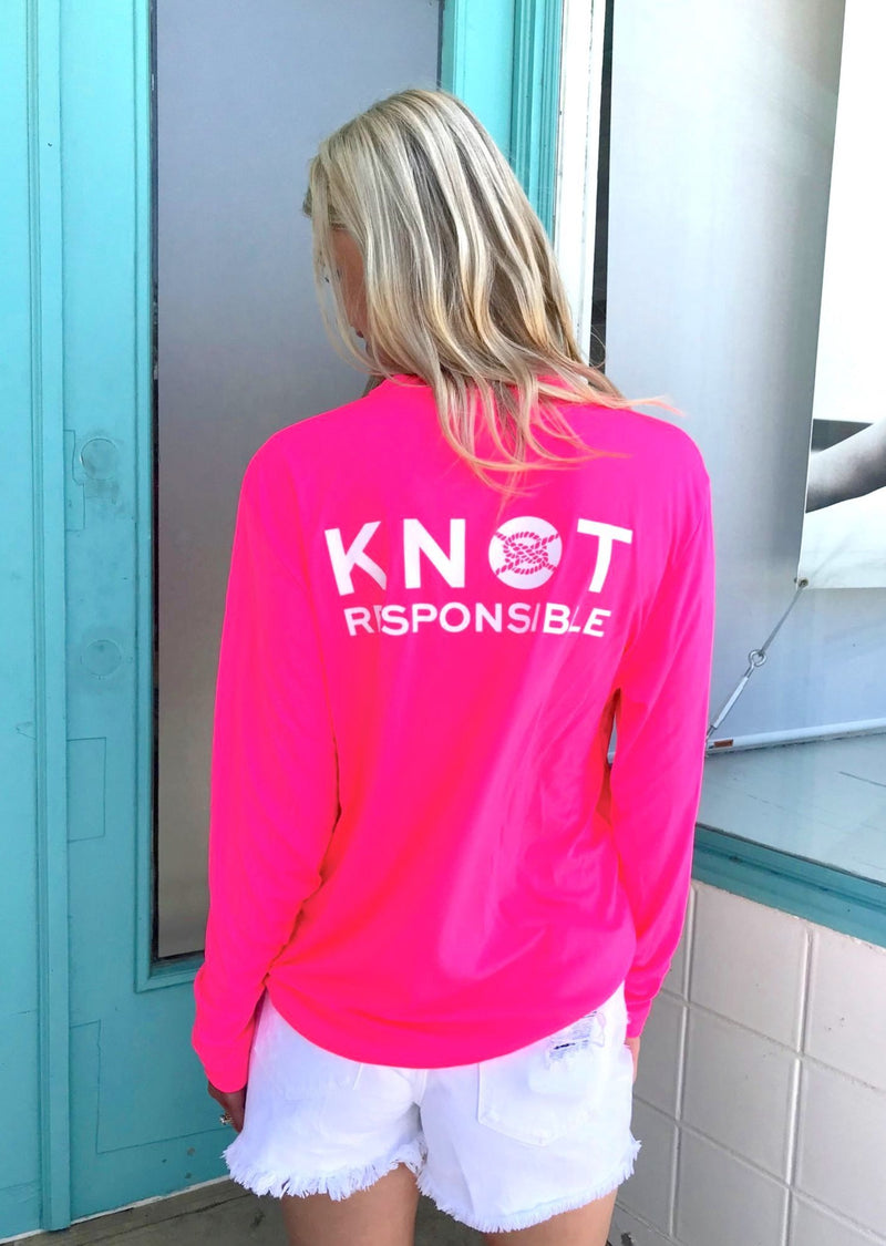 Stacked Logo Performance Long Sleeve - Hot Pink