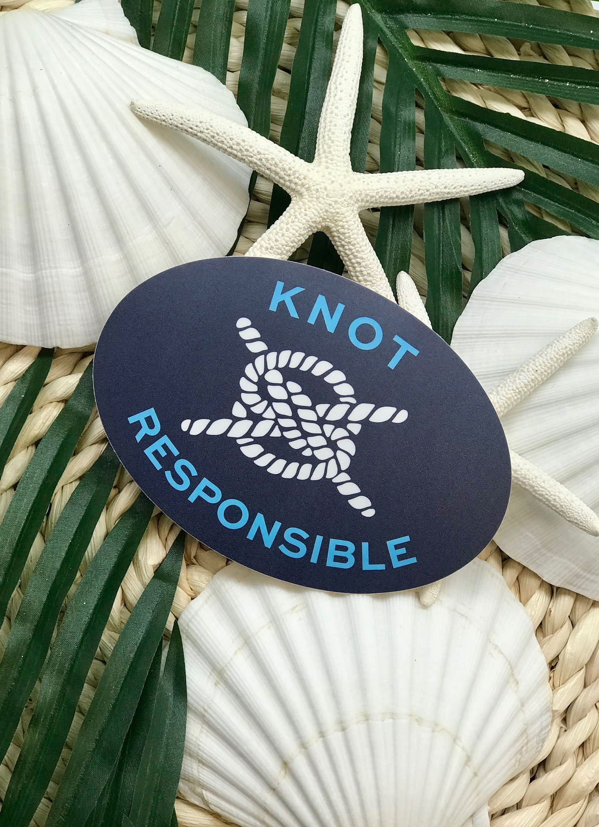 Oval Knot Logo Sticker- Navy/ Turquoise