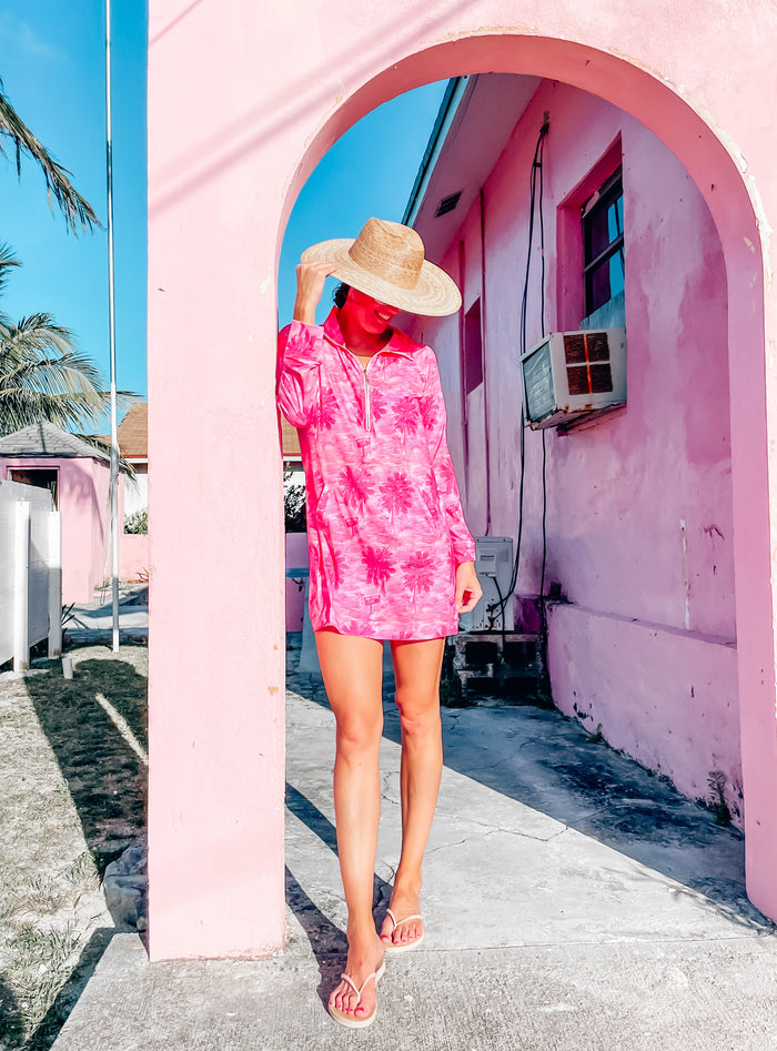 Sophi Sport Half Zip Dress Pig Island Pink