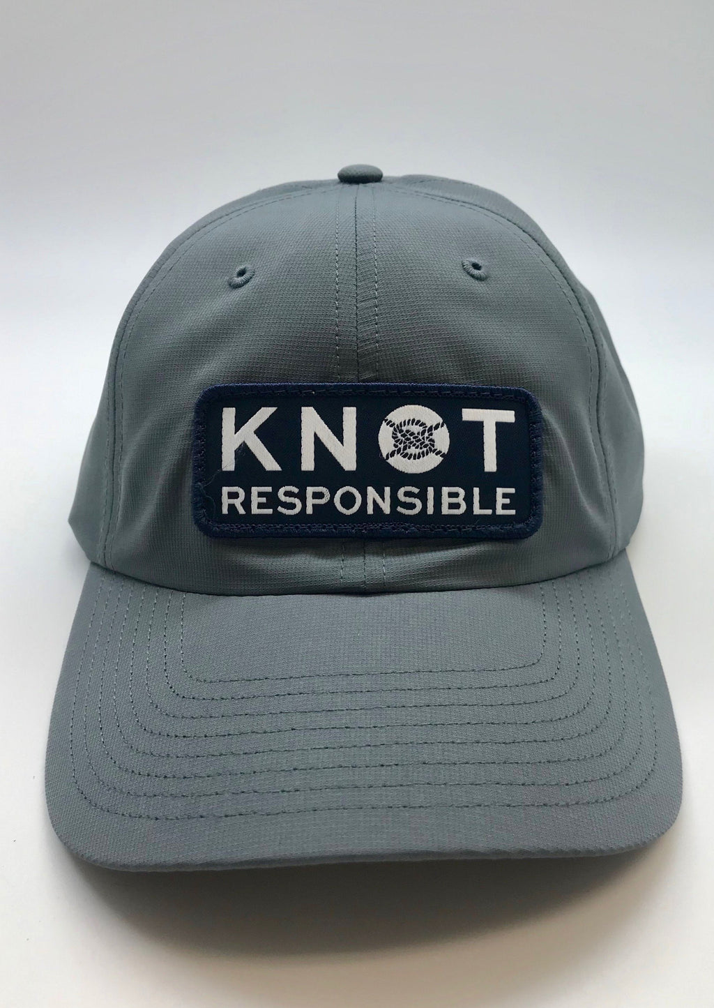 Performance Hat Stacked Logo- Charcoal – Knot Responsible