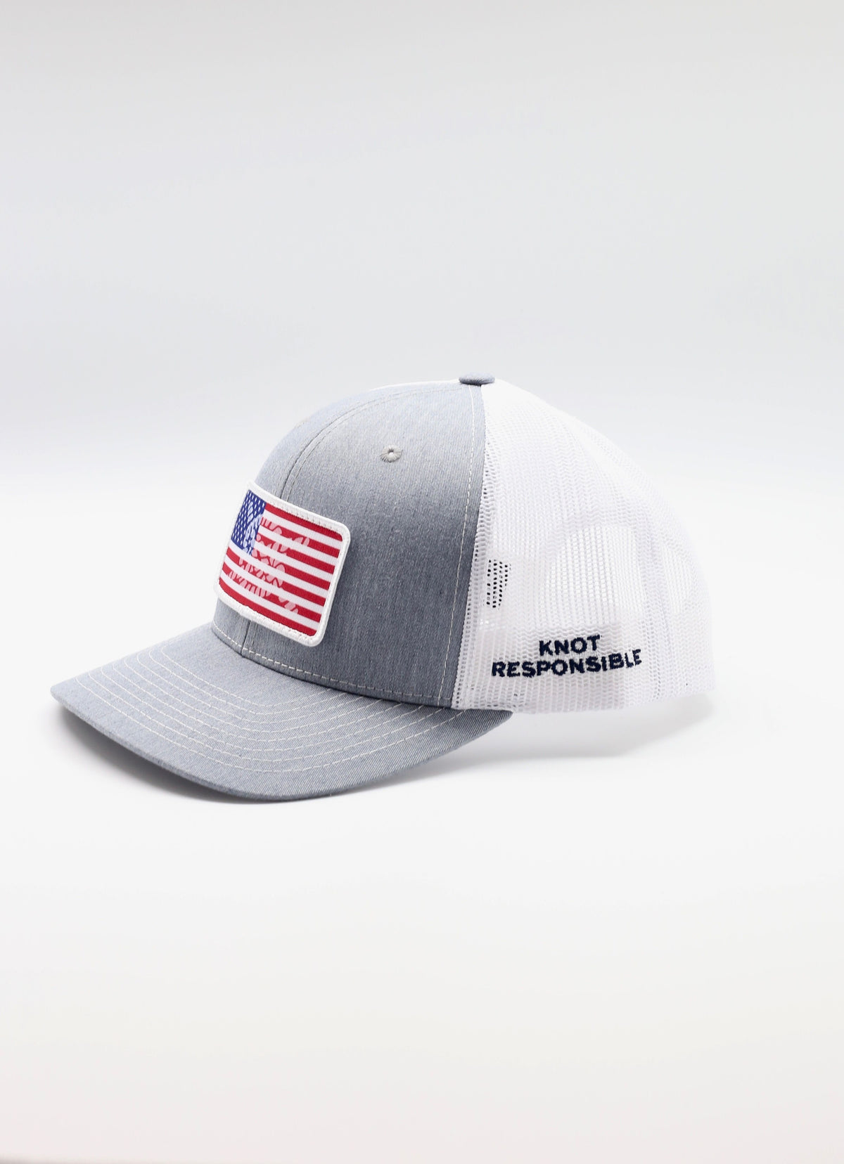 Limited Edition USA Patch Trucker Hat- Grey/White