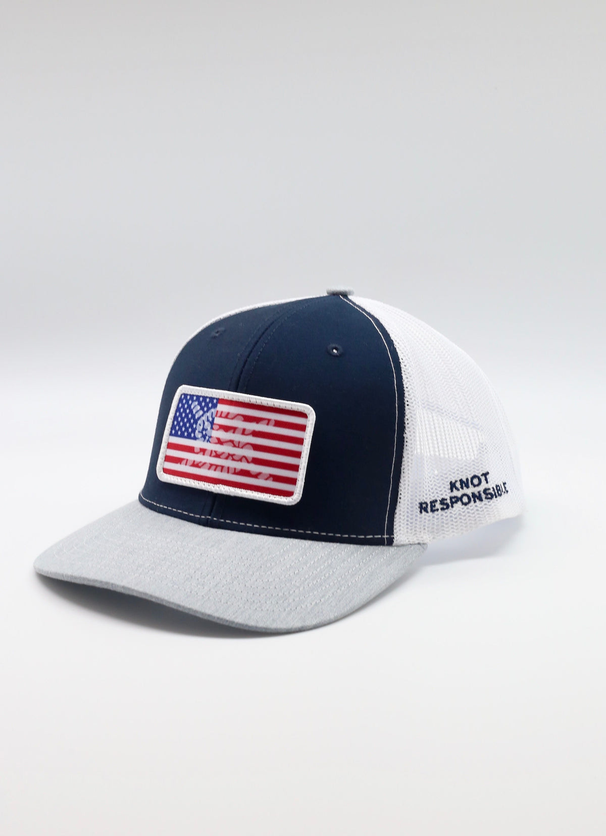 Limited Edition USA Patch Trucker Hat- Navy/White/Grey