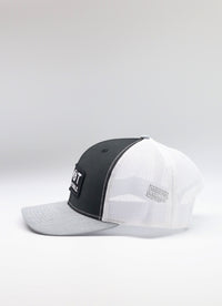 Original Trucker Hat Jolly Roger Logo- Black/White/Grey